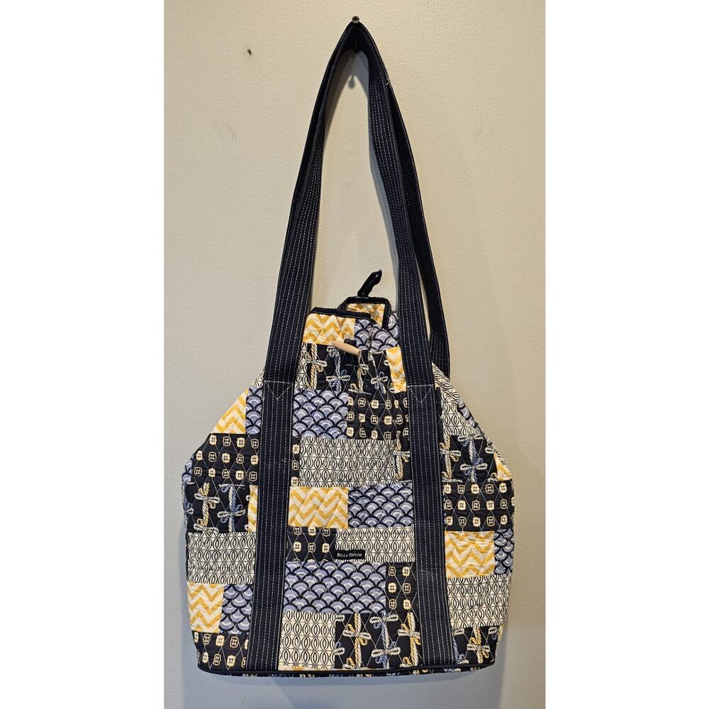 Bella Taylor Quilted Shoulder Bag/Diaper Bag Blue & Yellow Patchwork